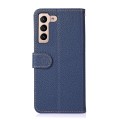 For Samsung Galaxy A35 5G KHAZNEH Litchi Genuine Leather Phone Case(Blue)
