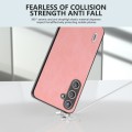 For Samsung Galaxy S24+ 5G ABEEL Elegant Series PU Leather Black Edge Phone Case(Pink)