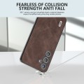 For Samsung Galaxy S24+ 5G ABEEL Elegant Series PU Leather Black Edge Phone Case(Coffee)