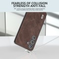For Samsung Galaxy S24 5G ABEEL Elegant Series PU Leather Black Edge Phone Case(Coffee)