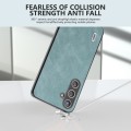 For Samsung Galaxy S24 5G ABEEL Elegant Series PU Leather Black Edge Phone Case(Light Blue)