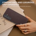For Samsung Galaxy S24 5G ABEEL Genuine Leather Elegant Black Edge Phone Case(Coffee)