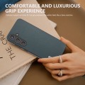 For Samsung Galaxy S24 5G ABEEL Genuine Leather Elegant Black Edge Phone Case(Green)