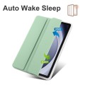 For Samsung Galaxy Tab A9+ X210 3-fold Clear Honeycomb TPU Leather Tablet Case with Pen Slot(Green)