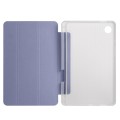 For Samsung Galaxy Tab A9+ X210 3-fold Clear Honeycomb TPU Leather Tablet Case with Pen Slot(Lavende