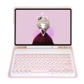 For Samsung Galaxy Tab S9 FE Candy Color TPU Round Keycap Bluetooth Keyboard Leather Case with Pen S