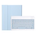 For Samsung Galaxy Tab S9 FE Candy Color TPU Round Keycap Bluetooth Keyboard Leather Case with Pen S