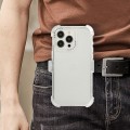 For iPhone 15 Pro Max Frosted PC+TPU Phone Case with Back Clip(White)