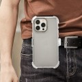 For iPhone 15 Pro Max Frosted PC+TPU Phone Case with Back Clip(Transparent Black)