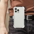 For iPhone 15 Pro Frosted PC+TPU Phone Case with Back Clip(White)