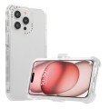 For iPhone 15 Pro Frosted PC+TPU Phone Case with Back Clip(White)