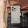 For iPhone 15 Pro Frosted PC+TPU Phone Case with Back Clip(Transparent Black)