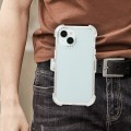 For iPhone 15 Frosted PC+TPU Phone Case with Back Clip(White)