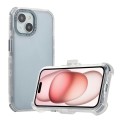 For iPhone 14 Frosted PC+TPU Phone Case with Back Clip(Transparent Blue)