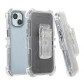 For iPhone 14 Pro Frosted PC+TPU Phone Case with Back Clip(Transparent Blue)