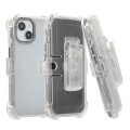 For iPhone 14 Pro Frosted PC+TPU Phone Case with Back Clip(Transparent Black)