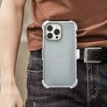 For iPhone 14 Pro Max Frosted PC+TPU Phone Case with Back Clip(Transparent Blue)