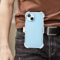 For iPhone 13 Frosted PC+TPU Phone Case with Back Clip(Sky Blue)