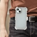 For iPhone 13 Frosted PC+TPU Phone Case with Back Clip(Transparent Black)