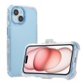 For iPhone 12 Frosted PC+TPU Phone Case with Back Clip(Sky Blue)