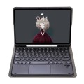 For Samsung Galaxy Tab S9 FE Candy Color TPU Round Keycap Touch Bluetooth Keyboard Leather Case(Blac