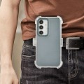 For Samsung Galaxy S24+ 5G Frosted PC+TPU Phone Case with Back Clip(Transparent Blue)