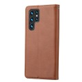 For Samsung Galaxy S24 Ultra 5G Knead Skin Texture Flip Leather Phone Case(Brown)
