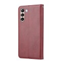 For Samsung Galaxy S24+ 5G Knead Skin Texture Flip Leather Phone Case(Wine Red)