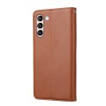 For Samsung Galaxy S24+ 5G Knead Skin Texture Flip Leather Phone Case(Brown)