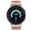 For Samsung Galaxy watch 4 / 5 / 6 AP Series Liquid Silicone Watch Band(Silver Orange)
