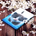 For Lenovo Tab P12 2023 / TB370FU Coloured Drawing Stitching Smart Leather Tablet Case(Blue White Ca