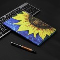 For Lenovo Tab P12 2023 / TB370FU Coloured Drawing Stitching Smart Leather Tablet Case(Sunflower)