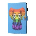 For Lenovo Tab P12 2023 / TB370FU Coloured Drawing Stitching Smart Leather Tablet Case(Colorful Elep