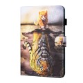 For Lenovo Tab P12 2023 / TB370FU Coloured Drawing Stitching Smart Leather Tablet Case(Cat and Tiger