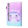 For Lenovo Tab P12 2023 / TB370FU Coloured Drawing Stitching Smart Leather Tablet Case(Unicorn)