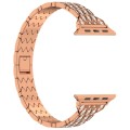 For Apple Watch SE 2023 44mm Devil Eye Diamond Bracelet Metal Watch Band(Rose Gold)