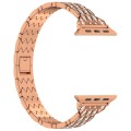 For Apple Watch Series 9 45mm Devil Eye Diamond Bracelet Metal Watch Band(Rose Gold)