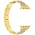 For Apple Watch Ultra 49mm Devil Eye Diamond Bracelet Metal Watch Band(Gold)