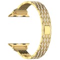 For Apple Watch Ultra 49mm Devil Eye Diamond Bracelet Metal Watch Band(Gold)
