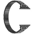 For Apple Watch Series 7 45mm Devil Eye Diamond Bracelet Metal Watch Band(Black)