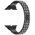 For Apple Watch Series 7 45mm Devil Eye Diamond Bracelet Metal Watch Band(Black)