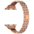 For Apple Watch Series 4 44mm Devil Eye Diamond Bracelet Metal Watch Band(Rose Gold)