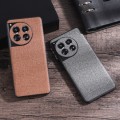 For OnePlus 12 Cloth Texture PU + TPU Phone Case(Brown)