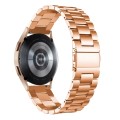 For Samsung Galaxy Watch6 / 6 Classic Flat Head Three-bead Stainless Steel Watch Band(Rose Gold)