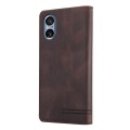 For Sony Xperia 5 V Skin Feel Anti-theft Brush Horizontal Flip Leather Case with Holder(Brown)