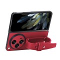 For OnePlus Open Leather Texture Phone Case with Wrist Strap(Red)