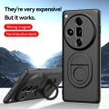 For OPPO Find X7 Ultra Magsafe Hidden Fold Holder Full Coverage Shockproof Phone Case(Black)