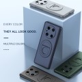 For Huawei Mate 40 Pro Magsafe Hidden Fold Holder Full Coverage Shockproof Phone Case(Grey)