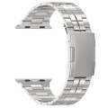 For Apple Watch SE 2023 44mm Tortoise Buckle Titanium Steel Watch Band(Silver)