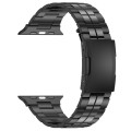 For Apple Watch Series 7 45mm Tortoise Buckle Titanium Steel Watch Band(Black)